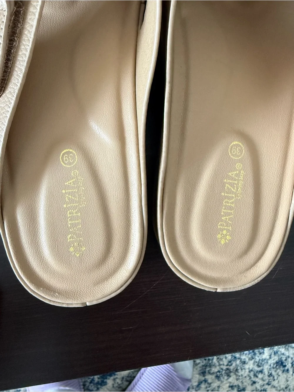 Patrizia Women's Neutral Tan Slide Sandals with Buckle - Picture 3 of 4